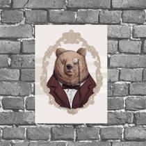 Placa Decorativa Retrô Sr Urso 18x27cm Placa Decorativa Retrô Sr Urso 18x27cm