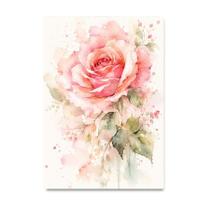 Placa Decorativa Rosa Aquarelada Delicada 50x70cm Placa Decorativa Rosa Aquarelada Delicada 50x70cm