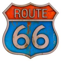 placa decorativa Route 66 com 32 centimetros