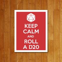 Placa Decorativa Rpg - Keep Calm Dado D20 Placa Decorativa Rpg - Keep Calm Dado D20