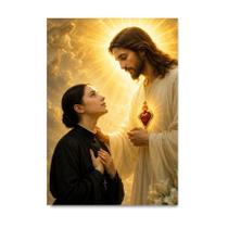 Placa Decorativa Santa Gemma Galgani com Jesus 21x30cm