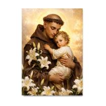 Placa Decorativa Santo Antônio Clássico Devocional 50x70cm Placa Decorativa Santo Antônio Clássico Devocional 50x70cm