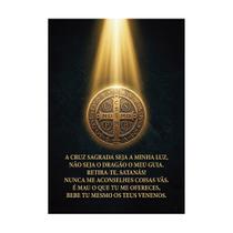 Placa Decorativa São Bento Oração Medalha Proteção 21x30cm