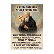 Placa Decorativa São Bento Poderosa Oração Poderosa 50x70cm Placa Decorativa São Bento Poderosa Oração Poderosa 50x70cm