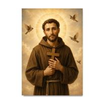 Placa Decorativa São Francisco Assis Arte Sacra 30x42cm