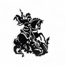 Placa Decorativa São Jorge Proteção Total Mdf Cor Preto 19cm Placa Decorativa São Jorge Proteção Total Mdf Cor Preto 19cm