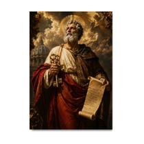 Placa Decorativa São Pedro Arte Clássica Barroca 40x60cm