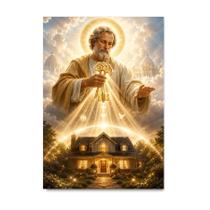Placa Decorativa São Pedro Proteção do Lar 40x60cm Placa Decorativa São Pedro Proteção do Lar 40x60cm