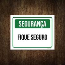 Placa Decorativa - Segurança Fique Seguro 27X35