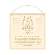 Placa Decorativa Signo de Touro Pequena com Corda 14x14