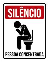 Placa Decorativa - Silêncio Pessoa Concentrada 27X35