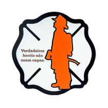 Placa Decorativa Silhueta Bombeiro + frase Placa Decorativa Silhueta Bombeiro + frase