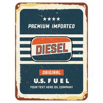 Placa Decorativa Sinalização Diesel Fuel Imported