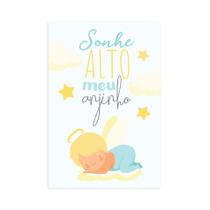 Placa Decorativa Sonhe Alto meu Anjinho Menino 30x40cm