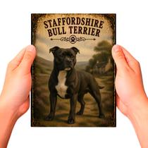 Placa Decorativa Staffordshire Bull Cachorro Pet MDF Placa Decorativa Staffordshire Bull Cachorro Pet MDF