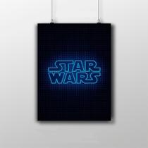 Placa Decorativa Star Wars Logo Neon