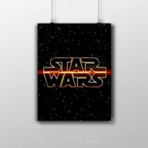 Placa Decorativa Star Wars - Logo Wallpaper Universo