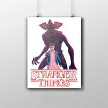 Placa Decorativa Stranger Things - Onze E Demogorgon Placa Decorativa Stranger Things - Onze E Demogorgon