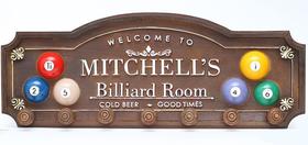 Placa Decorativa Suporte Canecos, Cabide Mitchells Billiard 237