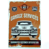 Placa Decorativa The Home Laranja Vintage Service Repairs Ace Car