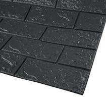Placa Decorativa Tijolinho Tijolo Preto 3D 70X77CM