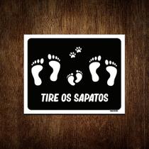 Placa Decorativa - Tire Os Sapatos Pegadas 36x46