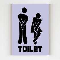 Placa decorativa toilet banheiro divertido mdf a4 20x29