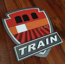 Placa Decorativa Train Cs:go Em Alto Relevo, Gamer 44cm