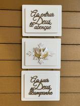 Placa Decorativa Tripla Branca Com Resina Espírito Santo E Frases Plaza Design