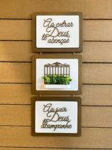 Placa Decorativa Tripla Com Janela E Frases Plaza Design