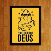 Placa Decorativa Um Sábado Qualquer Protegido Por Deus 27X35