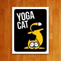 Placa Decorativa Um Sábado Qualquer - Yoga Cat (27X35)