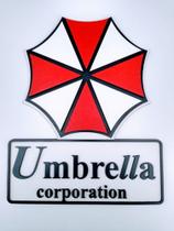 Placa Decorativa Umbrella Resident Evil Relevo Gamer 89cm