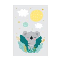 Placa Decorativa Urso Coala e Estrelas 30x40cm