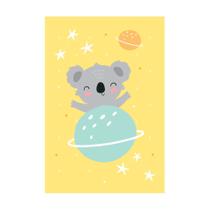 Placa Decorativa Urso Coala no Espaço 30x40cm
