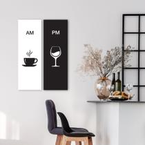 Placa Decorativa Vinho e Café 2 Placas 20x60cm cada