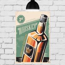 Placa Decorativa Vintage Bebidas 20x30cm Whiskey