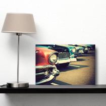 Placa Decorativa Vintage Carro Antigo Vermelho Azul 20x30cm