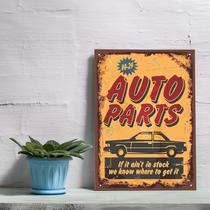 Placa Decorativa Vintage Carros Auto Parts 30x40cm