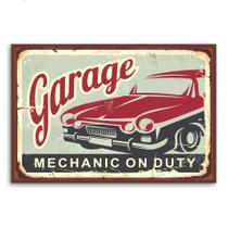Placa Decorativa Vintage Carros Garage 30x40cm