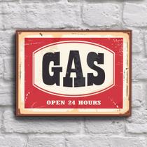 Placa Decorativa Vintage Carros Posto Gas 20x30cm