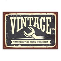 Placa Decorativa Vintage Carros Transportation 30x40cm