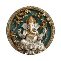 Placa Decorativa Vintage De Ganesha Para Parede, Resistente Às Intempéries, Decoração Indiana 2D