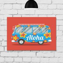 Placa Decorativa Vintage Kombi Aloha 20x30cm Placa Decorativa Vintage Kombi Aloha 20x30cm