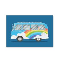 Placa Decorativa Vintage Kombi Arco-Iris 20x30cm