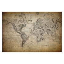 Placa Decorativa Vintage Mapa Mundi Antigo 30x40cm