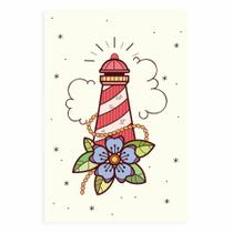 Placa Decorativa Vintage MDF Marinha Farol 20x30cm