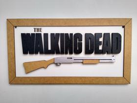 Placa Decorativa Walking Dead Em Alto Relevo, Gamer 59cm