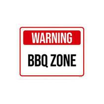 Placa Decorativa - Warning Bbq Zone 18X23