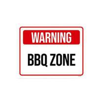 Placa Decorativa - Warning Bbq Zone 36X46